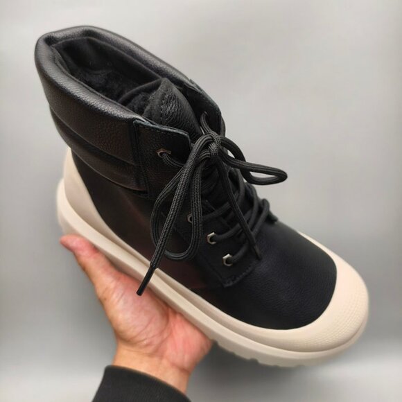 UGG Womens Black Thick-Sole Martin Boots - Picture 2 of 7